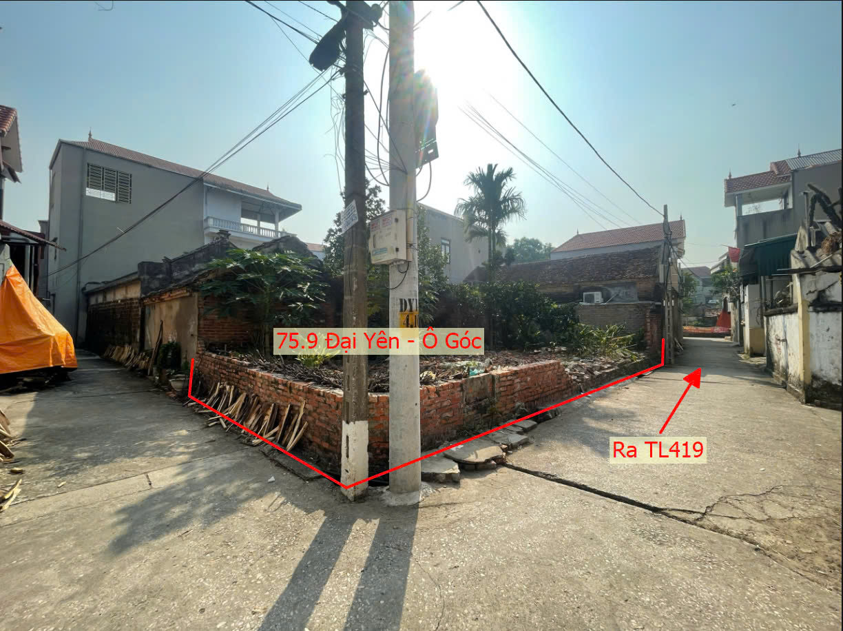Hình ảnh Bán Lô Góc 2 Mặt Thoáng 75.9m Tại Đại Yên Full Thổ Cư Ô Tô Đỗ Tận Đất Gần Mặt Đường Kinh Doanh TL419