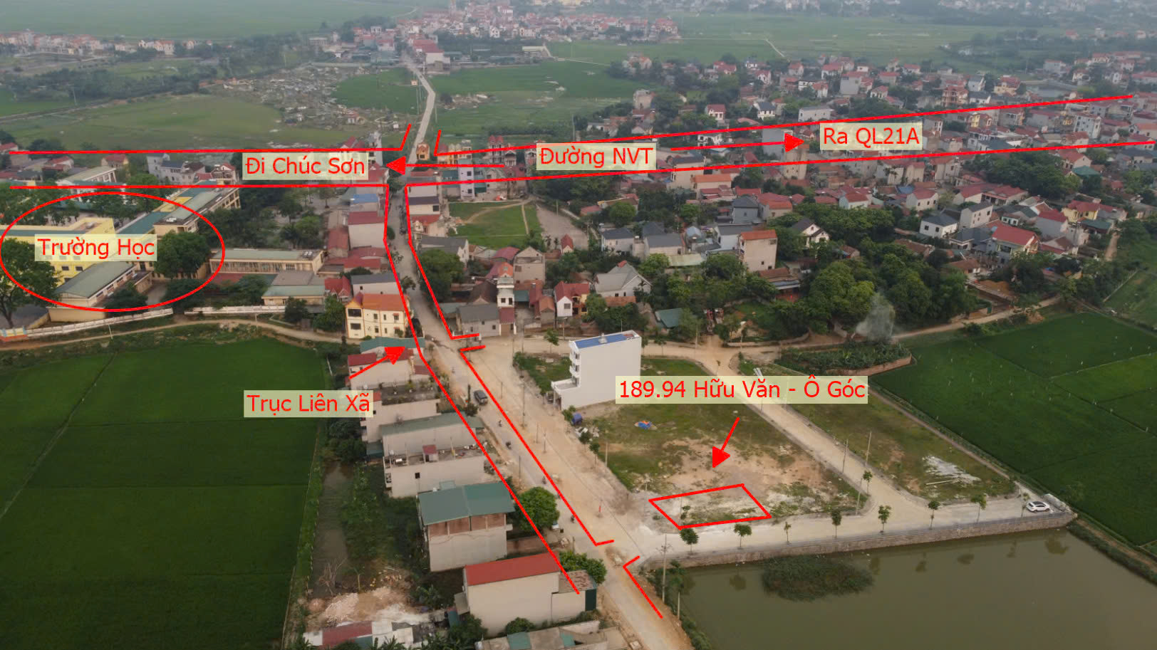Hình ảnh Bán Lô Góc 2 Mặt Tiền Bám Trục Liên Xã , View Hồ Tự Nhiên Tại Hữu Văn Chương Mỹ 