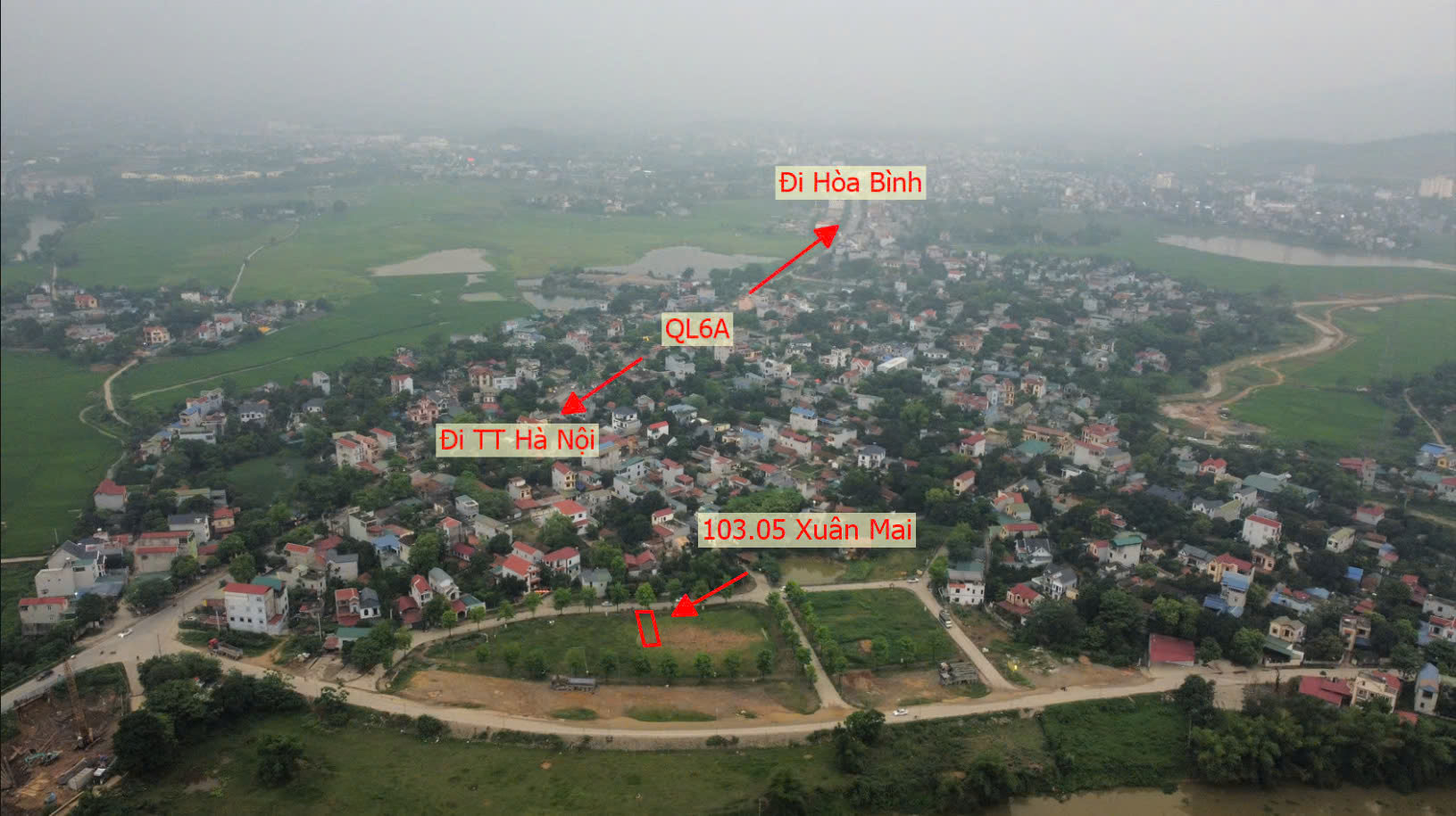 Hình ảnh Đất Đấu Giá Khu Khoang Bèo Thị Trấn Xuân Mai Đường Ô Tô Tránh Ngay Sát QL6A Đang Triển Khai Mở Rộng