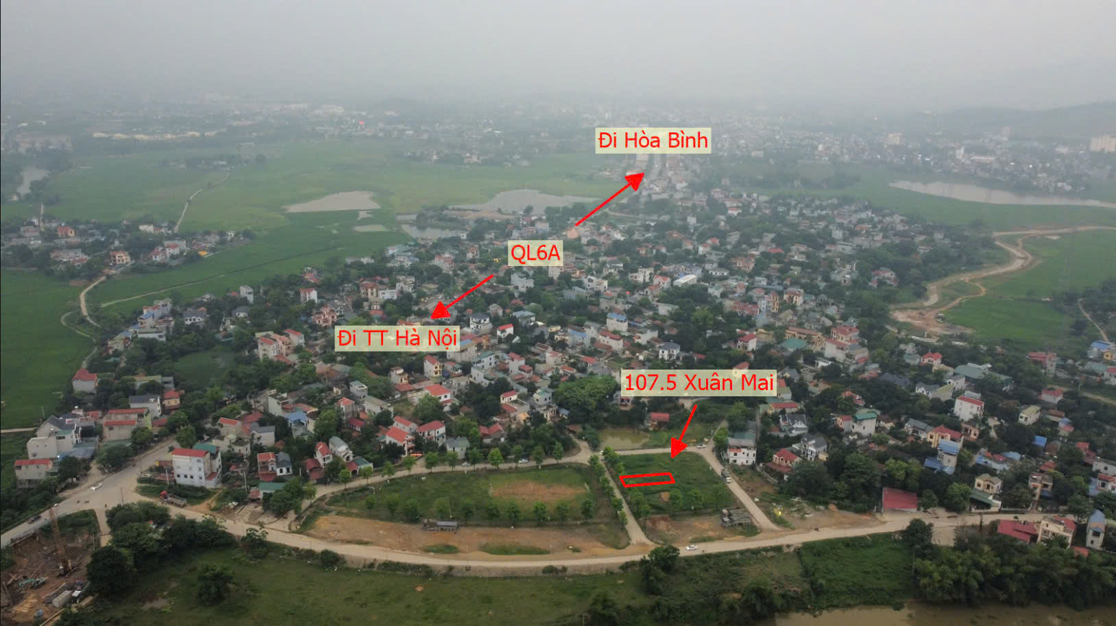 Hình ảnh Đất Đấu Giá Khu Khoang Bèo Thị Trấn Xuân Mai Sát Mặt Đường QL6A Đang Triển Khai Mở Rộng 