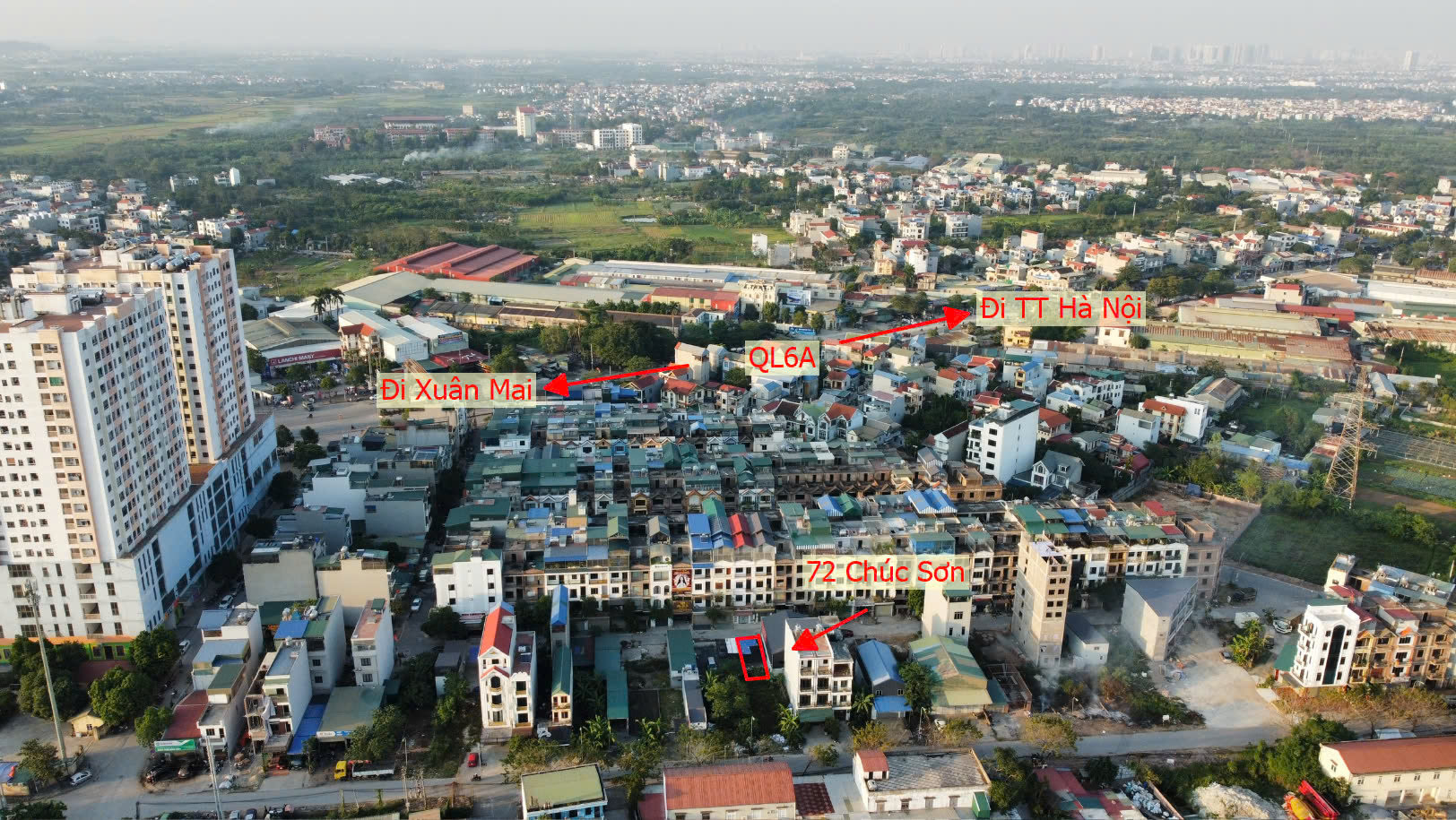 Hình ảnh Bán Đất Dịch Vụ Thị Trấn Chúc Sơn Sát Mặt Đường Kinh Doanh QL6A Giáp Quận Hà Đông 