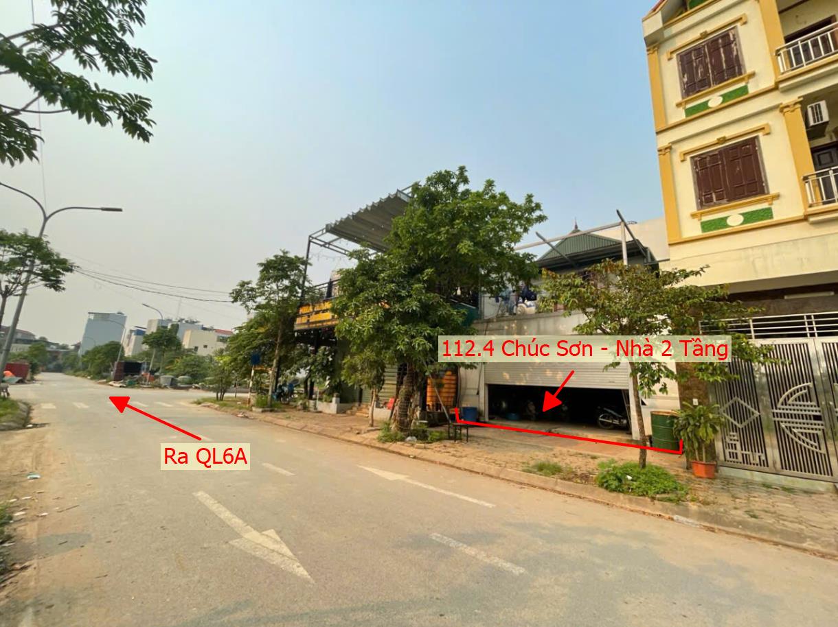 Hình ảnh Bán Đất Tặng Nhà 2 Tầng 112.4m Thuộc Khu TĐC Đồng Tía Thị Trấn Chúc Sơn Gần Mặt Đường QL6A 