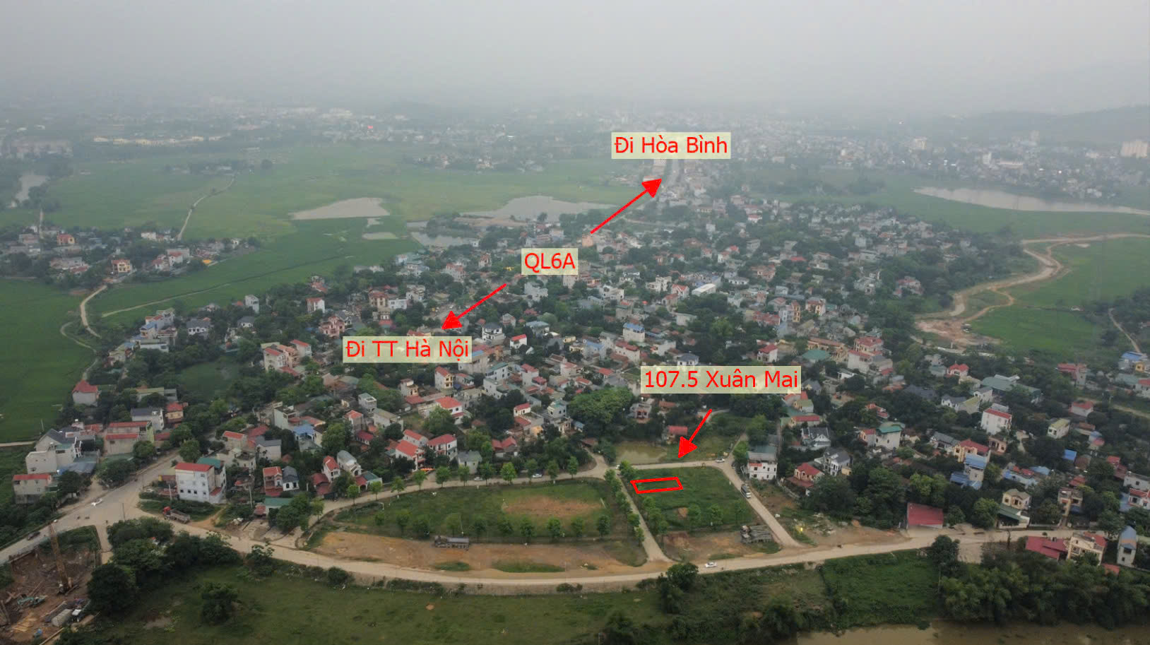 Hình ảnh Đất Đấu Giá Khu Khoang Bèo Thị Trấn Xuân Mai Sát Mặt Đường QL6A Đang Triển Khai Mở Rộng 