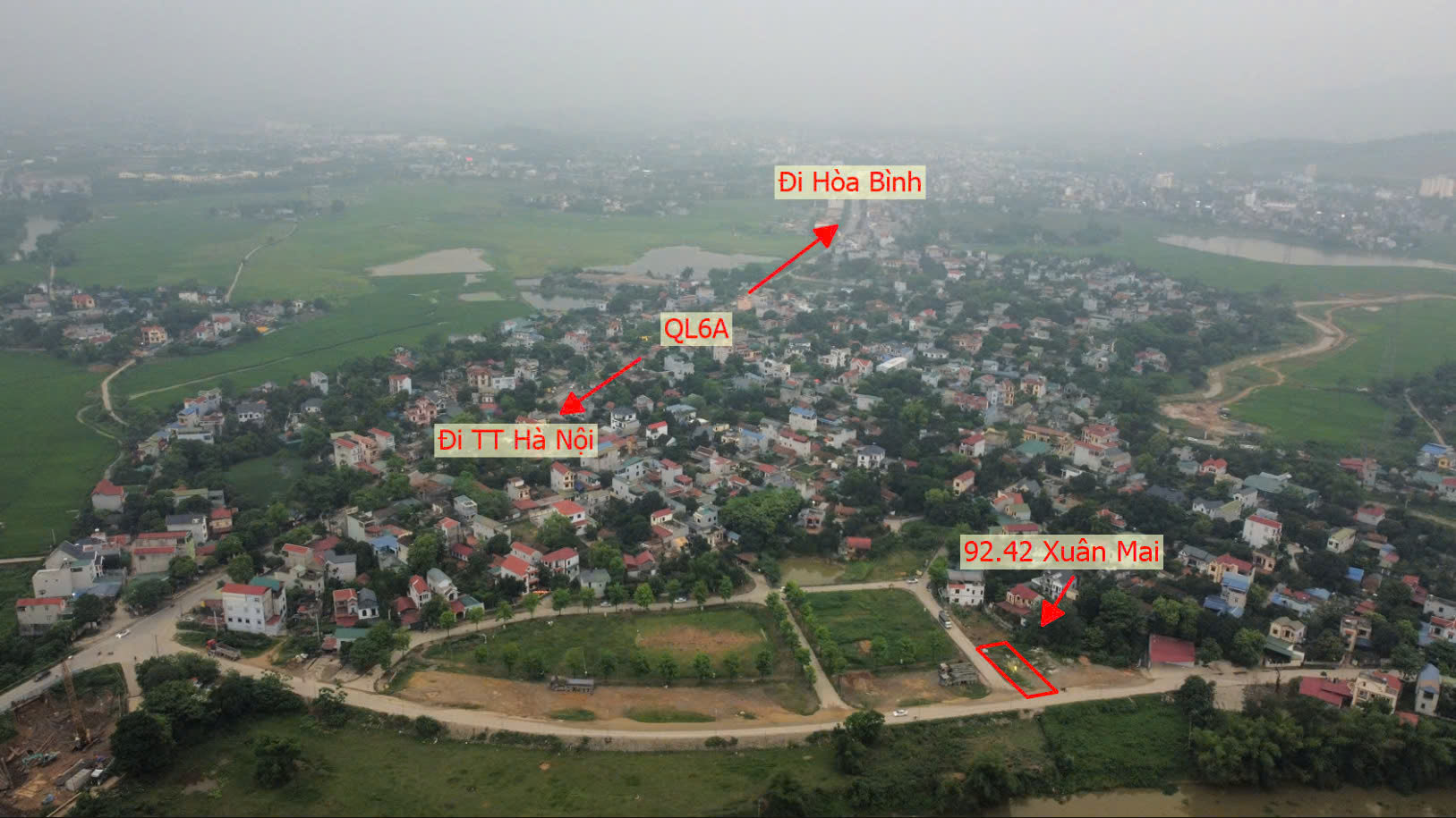 Hình ảnh Đất Đấu Giá Khu Khoang Bèo  Xuân Mai Lô Góc 2 Mặt Thoáng Sát Mặt Đường QL6A Đang Triển Khai Mở Rộng 