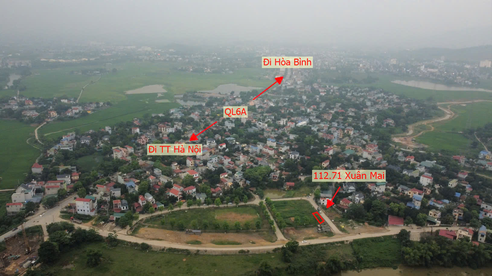 Hình ảnh Đất Đấu Giá Khu Khoang Bèo Thị Trấn Xuân Mai Sát Mặt Đường QL6A Đang Triển Khai Mở Rộng 